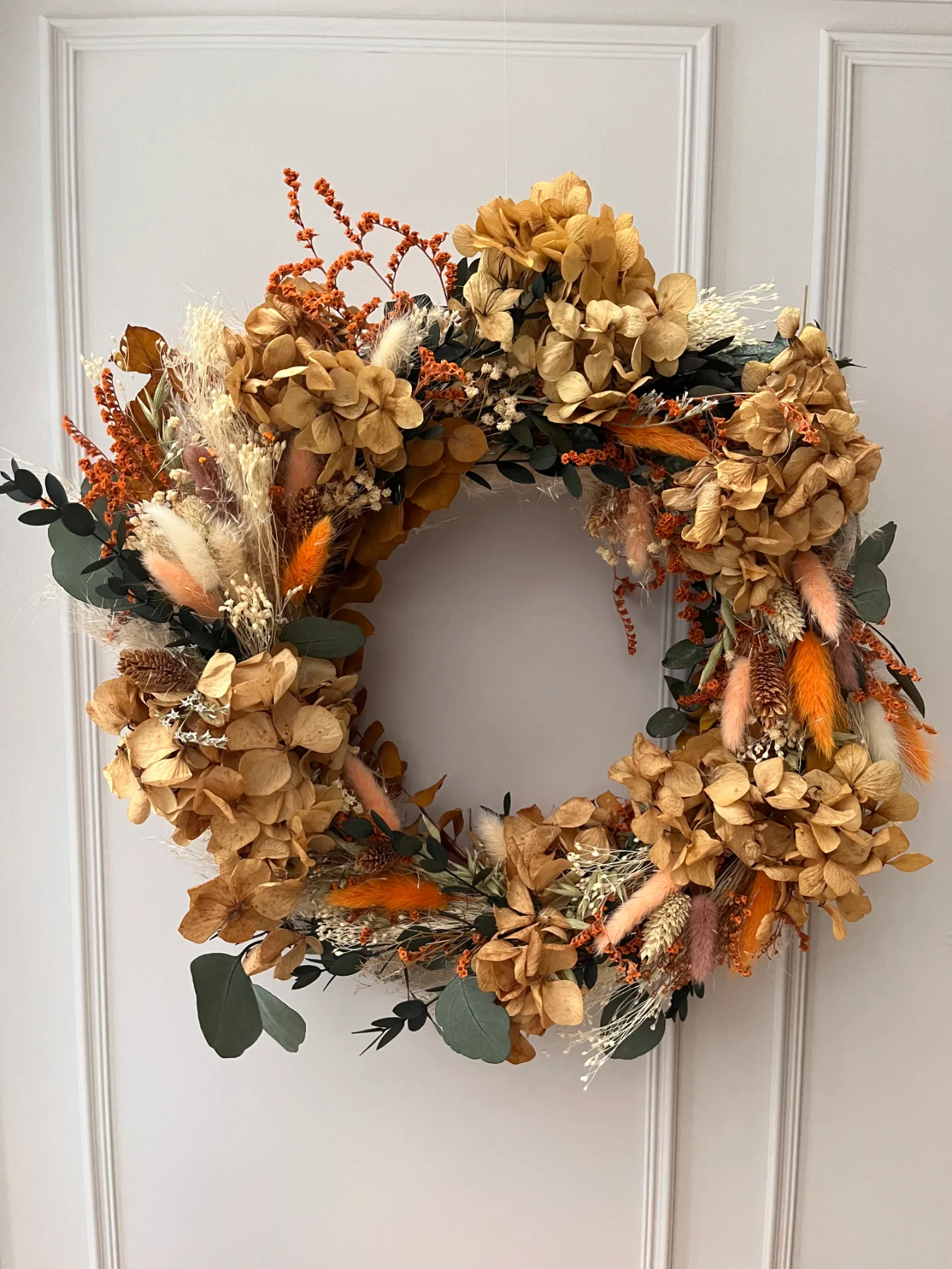 Couronne de Fleurs Séchées et Stabilisées - Déco Automne Chic
