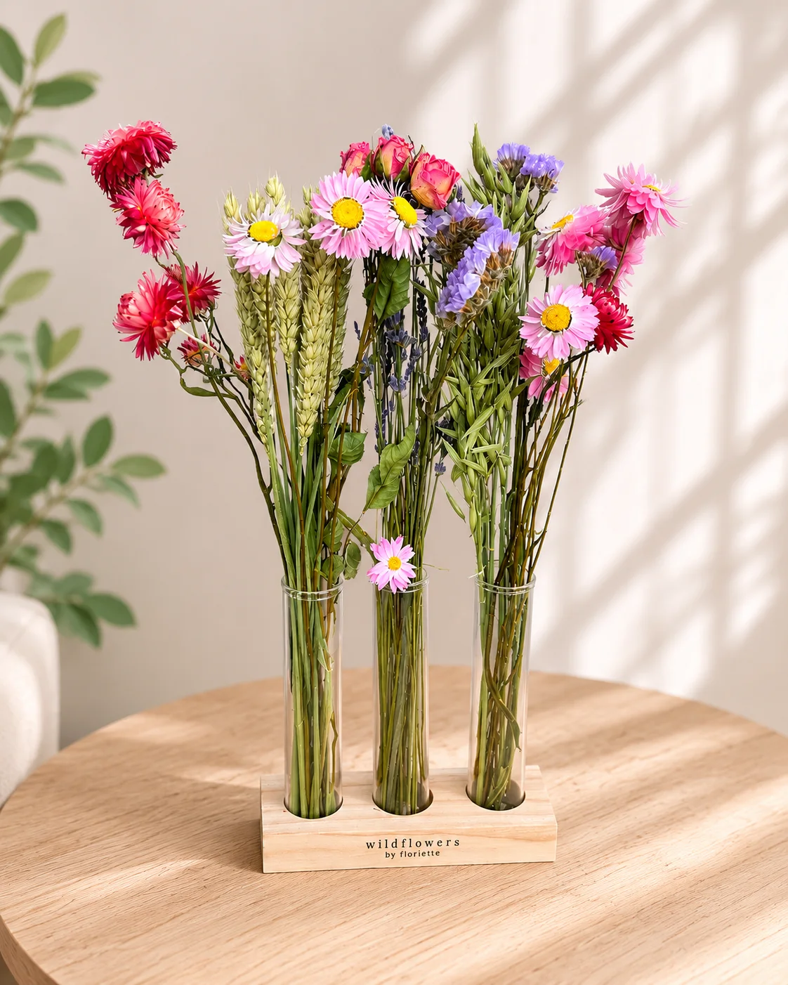 Trio de soliflore rose